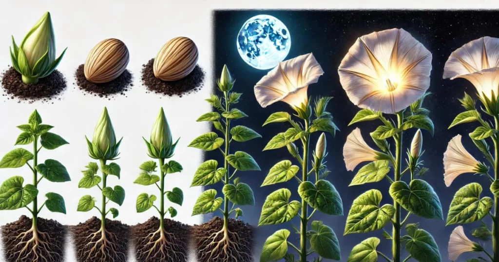 Moonflower Growth Stages Pictures